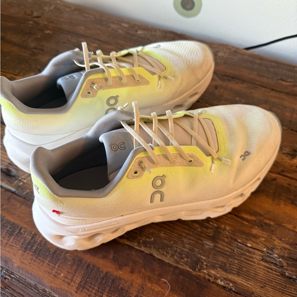 On Running Men’s Sneakers - White with Yellow Accents